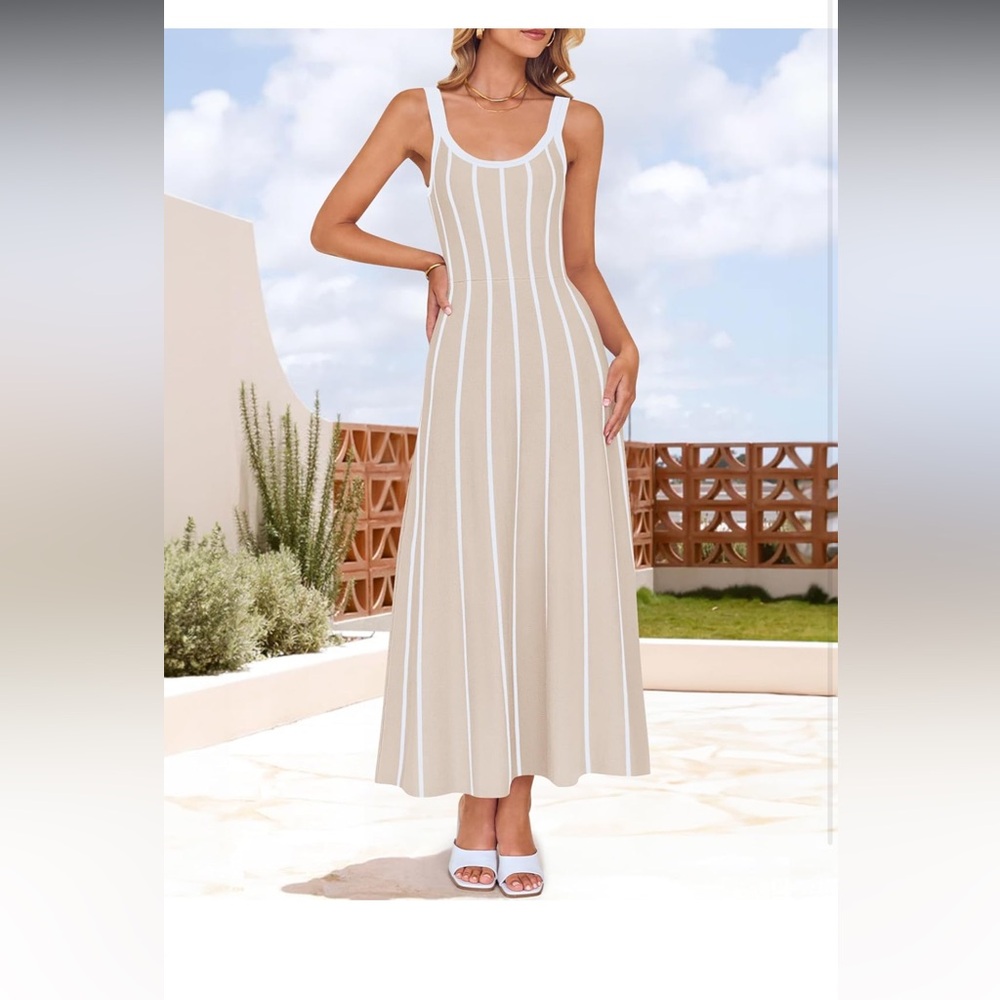 ✨NWT Swing Knit Midi/Maxi Dress Apricot - Picture 2 of 14